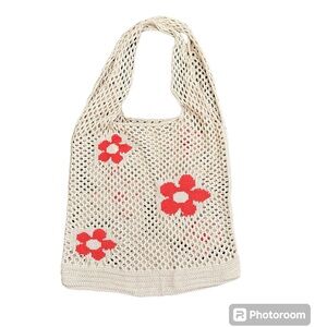 Womens Beach Tote Bag Mesh Shoulder Handbags Aesthetic Knit Cute Hobo Bag